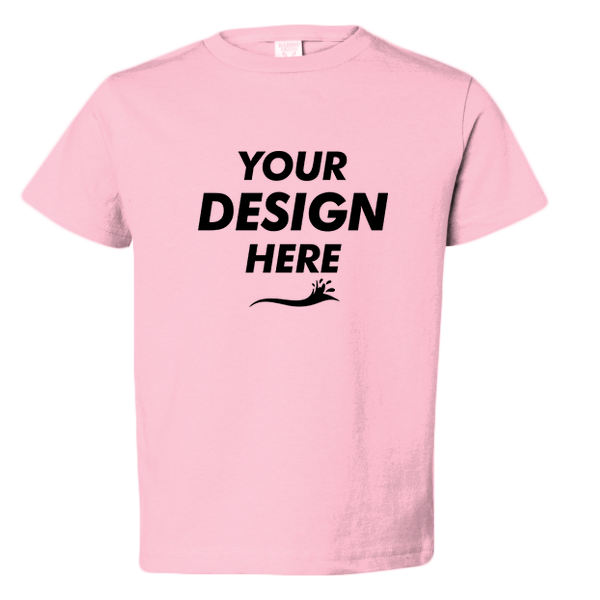 Rabbit Skins Youth Juvy T-Shirt, Pink, Front view, Mockup