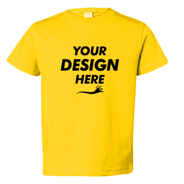 Rabbit Skins Youth Juvy T-Shirt, Yellow, Front view, Mockup