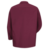 Red Kap Men's Industrial Long Sleeve Work Shirt, Burgundy / Burgundy / Burgundy, Back view