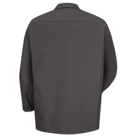 Red Kap Men's Industrial Long Sleeve Work Shirt, Charcoal / Charcoal / Charcoal, Back view