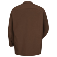 Red Kap Men's Industrial Long Sleeve Work Shirt, Chocolate Brown / Chocolate Brown / Chocolate Brown, Back view