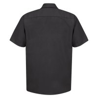Red Kap Men's Industrial Short Sleeve Work Shirt, Black / Black / Black, Back view