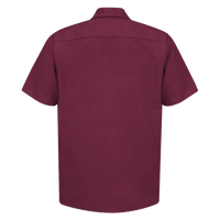 Red Kap Men's Industrial Short Sleeve Work Shirt, Burgundy / Burgundy / Burgundy, Back view