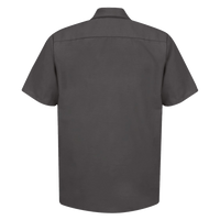 Red Kap Men's Industrial Short Sleeve Work Shirt, Charcoal / Charcoal / Charcoal, Back view