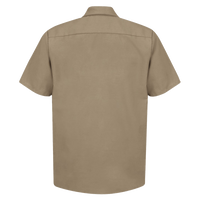 Red Kap Men's Industrial Short Sleeve Work Shirt, Khaki / Khaki / Khaki, Back view
