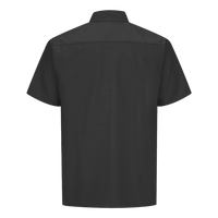 Red Kap Men's Ripstop Short Sleeve Work Shirt, Black, Back view