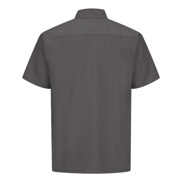 Red Kap Men's Ripstop Short Sleeve Work Shirt, Charcoal, Back view