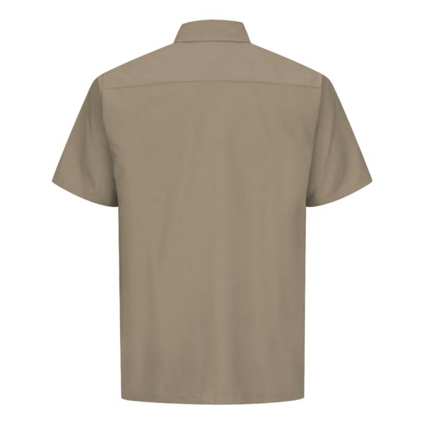 Red Kap Men's Ripstop Short Sleeve Work Shirt, Khaki, Back view