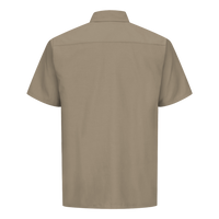 Red Kap Men's Ripstop Short Sleeve Work Shirt, Khaki, Back view