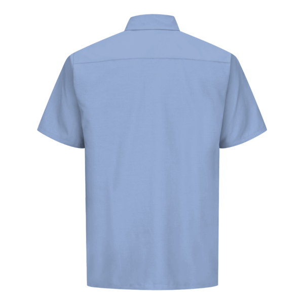 Red Kap Men's Ripstop Short Sleeve Work Shirt, Light Blue, Back view