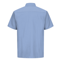 Red Kap Men's Ripstop Short Sleeve Work Shirt, Light Blue, Back view