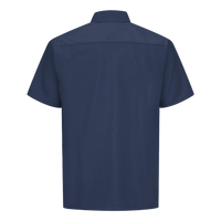 Red Kap Men's Ripstop Short Sleeve Work Shirt, Navy, Back view