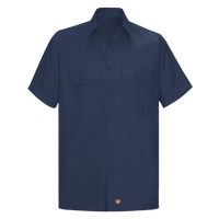 Red Kap Men's Ripstop Short Sleeve Work Shirt, Navy, Front view