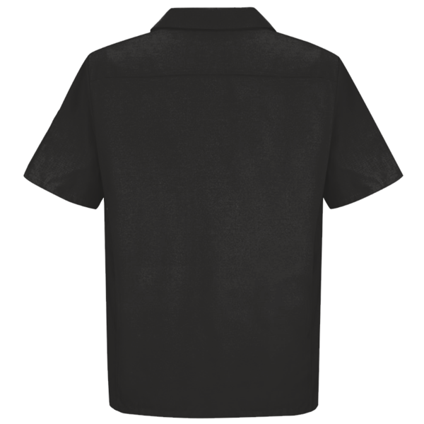 Red Kap Men's Short Sleeve Automotive Crew Shirt, Black / Black, Back view