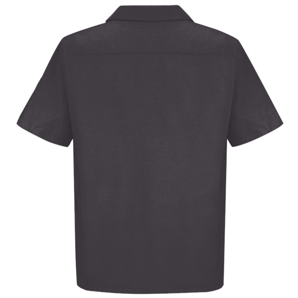 Red Kap Men's Short Sleeve Automotive Crew Shirt, Charcoal / Charcoal, Back view
