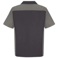 Red Kap Men's Short Sleeve Automotive Crew Shirt, Charcoal / Grey, Back view