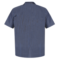 Red Kap Short Sleeve Striped Industrial Work Shirt, Grey / Blue, Back view