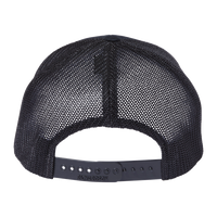 Richardson 112+ R-Flex Adjustable Trucker Cap, Black / Black, Back view