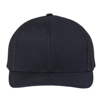 Richardson 112+ R-Flex Adjustable Trucker Cap, Black / Black, Front view