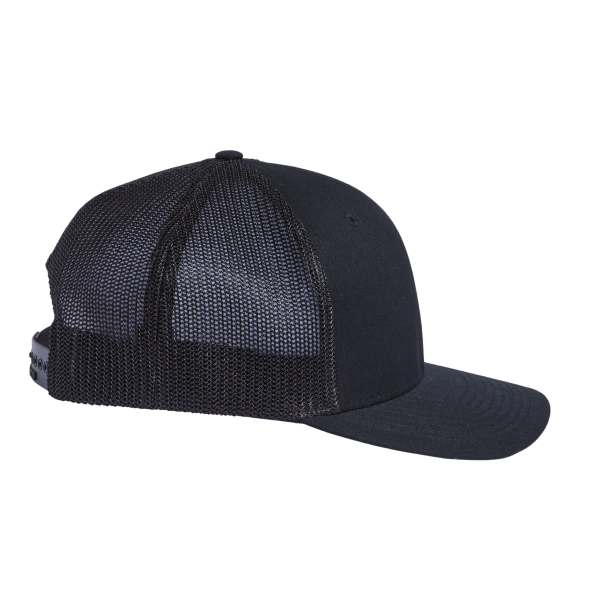 Richardson 112+ R-Flex Adjustable Trucker Cap, Black / Black, Right Side view