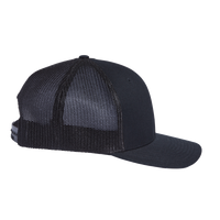 Richardson 112+ R-Flex Adjustable Trucker Cap, Black / Black, Right Side view