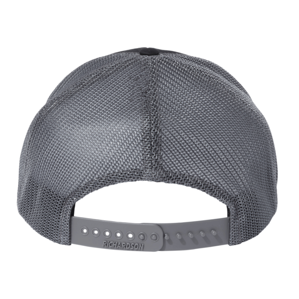 Richardson 112+ R-Flex Adjustable Trucker Cap, Black / Graphite, Back view