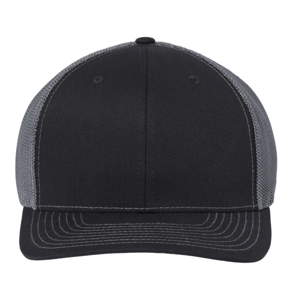 Richardson 112+ R-Flex Adjustable Trucker Cap, Black / Graphite, Front view