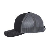 Richardson 112+ R-Flex Adjustable Trucker Cap, Black / Graphite, Left Side view