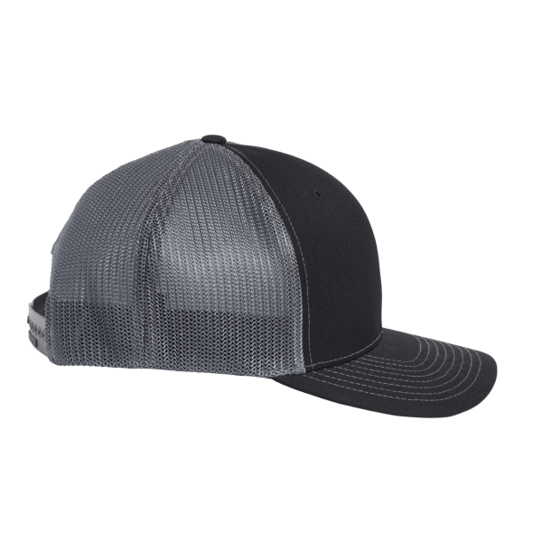 Richardson 112+ R-Flex Adjustable Trucker Cap, Black / Graphite, Right Side view