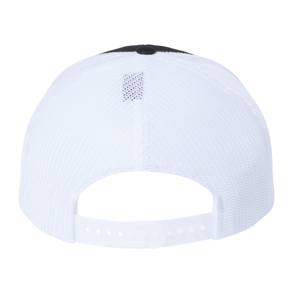 Richardson 112+ R-Flex Adjustable Trucker Cap, Black / White, Back view
