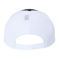 Richardson 112+ R-Flex Adjustable Trucker Cap, Black / White, Back view