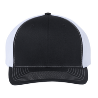 Richardson 112+ R-Flex Adjustable Trucker Cap, Black / White, Front view