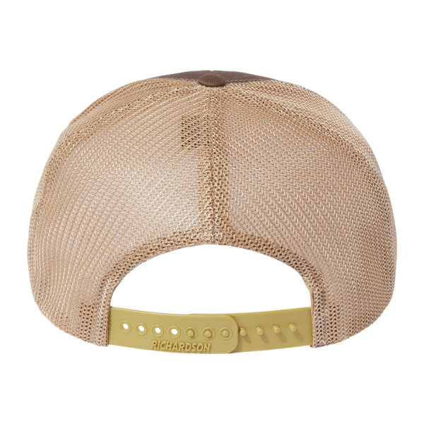 Richardson 112+ R-Flex Adjustable Trucker Cap, Brown / Khaki, Back view