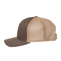 Richardson 112+ R-Flex Adjustable Trucker Cap, Brown / Khaki, Left Side view