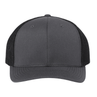 Richardson 112+ R-Flex Adjustable Trucker Cap, Charcoal / Black, Front view