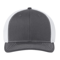 Richardson 112+ R-Flex Adjustable Trucker Cap, Charcoal / White, Front view