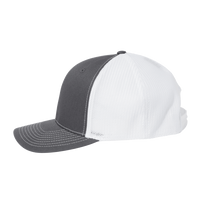 Richardson 112+ R-Flex Adjustable Trucker Cap, Charcoal / White, Left Side view