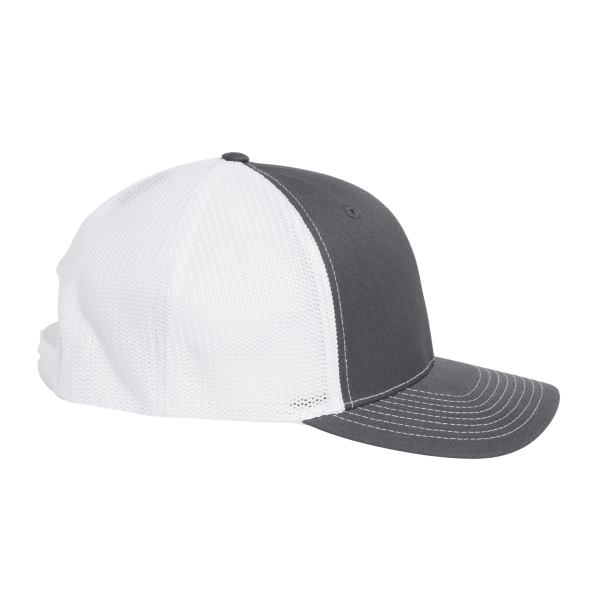 Richardson 112+ R-Flex Adjustable Trucker Cap, Charcoal / White, Right Side view