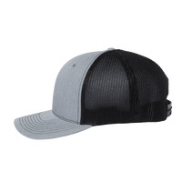 Richardson 112+ R-Flex Adjustable Trucker Cap, Heather Grey / Black, Left Side view