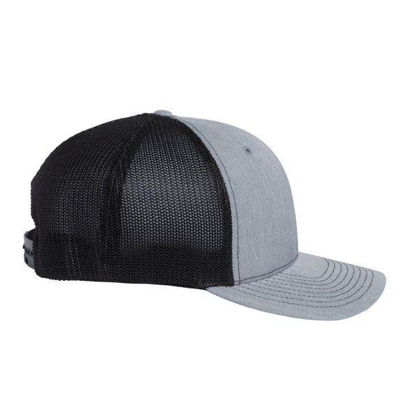 Richardson 112+ R-Flex Adjustable Trucker Cap, Heather Grey / Black, Right Side view