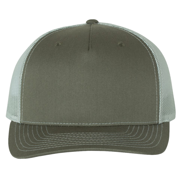 Richardson Five-Panel Trucker Cap, Beetle / Quarry / Quarry, Front view
