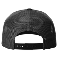 Richardson Five-Panel Trucker Cap, Black / Black / Black, Back view