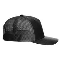 Richardson Five-Panel Trucker Cap, Black / Black / Black, Right Side view