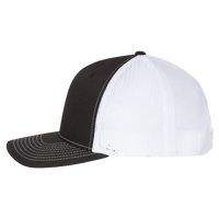 Richardson Five-Panel Trucker Cap, Black / White / White, Left Side view