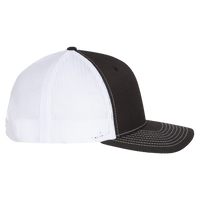 Richardson Five-Panel Trucker Cap, Black / White / White, Right Side view