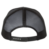 Richardson Five-Panel Trucker Cap, Charcoal / Black / Black, Back view