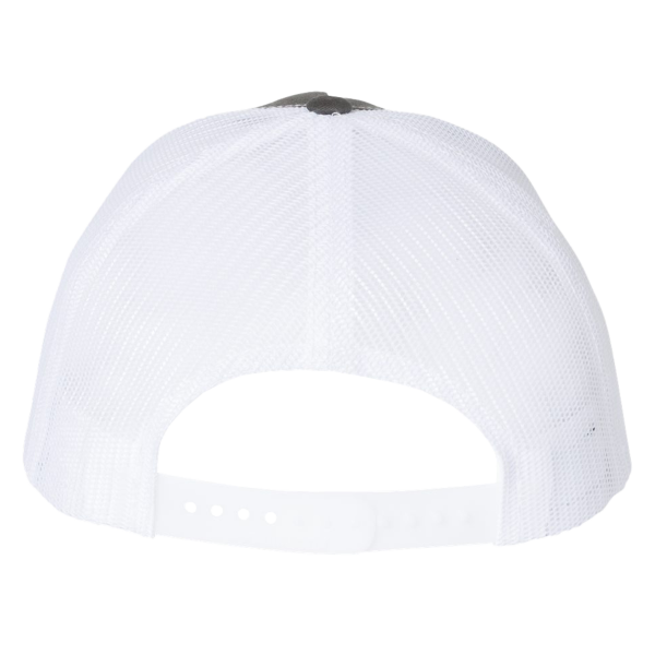 Richardson Five-Panel Trucker Cap, Charcoal / White / White, Back view