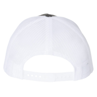 Richardson Five-Panel Trucker Cap, Charcoal / White / White, Back view