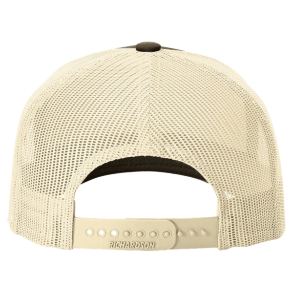 Richardson Five-Panel Trucker Cap, Chocolate Chip / Birch / Birch, Back view