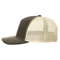 Richardson Five-Panel Trucker Cap, Chocolate Chip / Birch / Birch, Left Side view